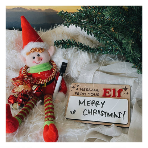 "A Message From Your Elf" Dry Erase Sign