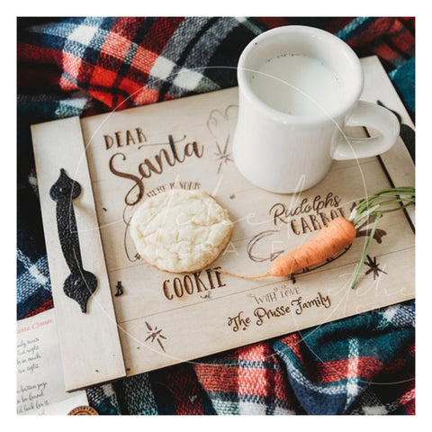 Personalized Engraved Santa's Cookie Tray